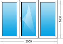 Трехстворчатое окно