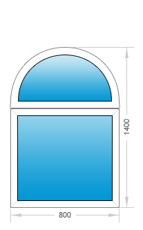 Глухое окно с полуциркульной аркой